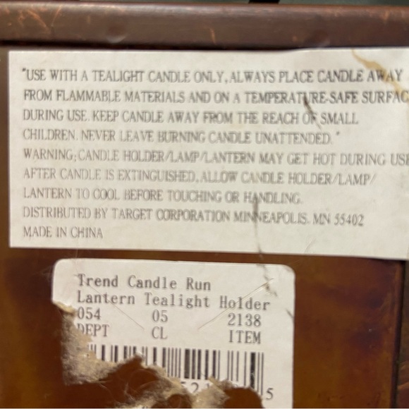 Lantern Tea Light Holder Rustic Copper Colored Frosted Glass IncludesTea Lights - Picture 6 of 11